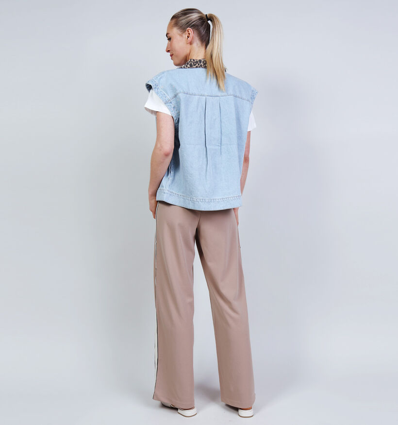 Pieces Breia Denim Blauwe Mouwloze Vest voor dames (369214)