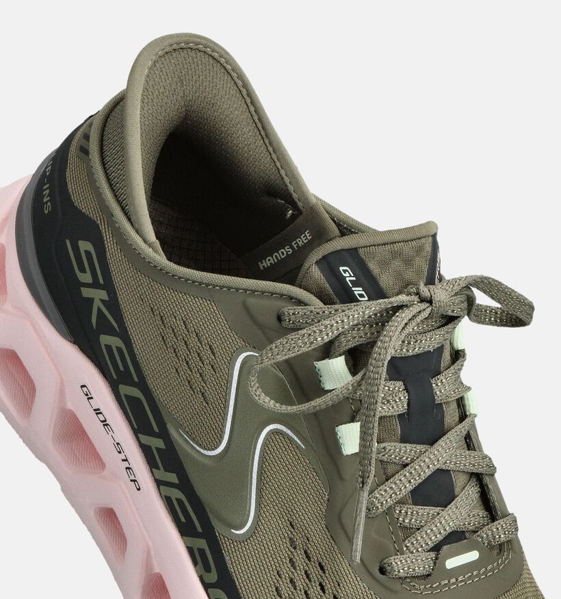 Skechers Glide-Step Altus Kaki/Roze Sneakers voor dames (359707) - geschikt voor steunzolen