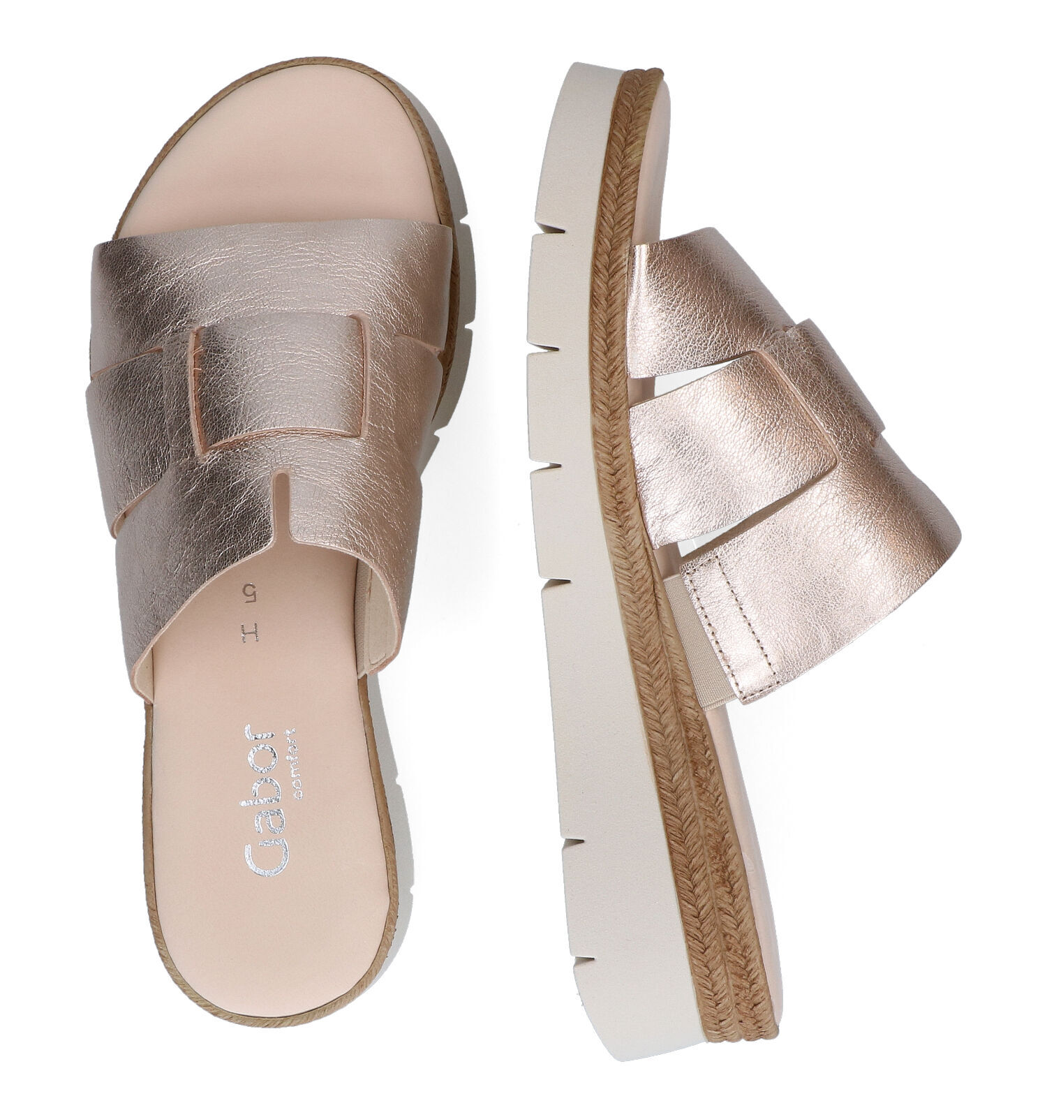 Gabor Comfort Mules en Or Femmes Nu pieds en ligne sur TORFS.BE