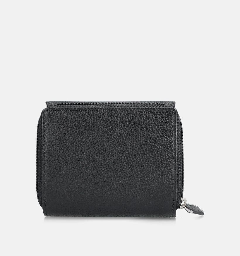 Euro-Leather Cardelli Porte-monnaie zipp&eacute; en Noir pour femmes (375942)