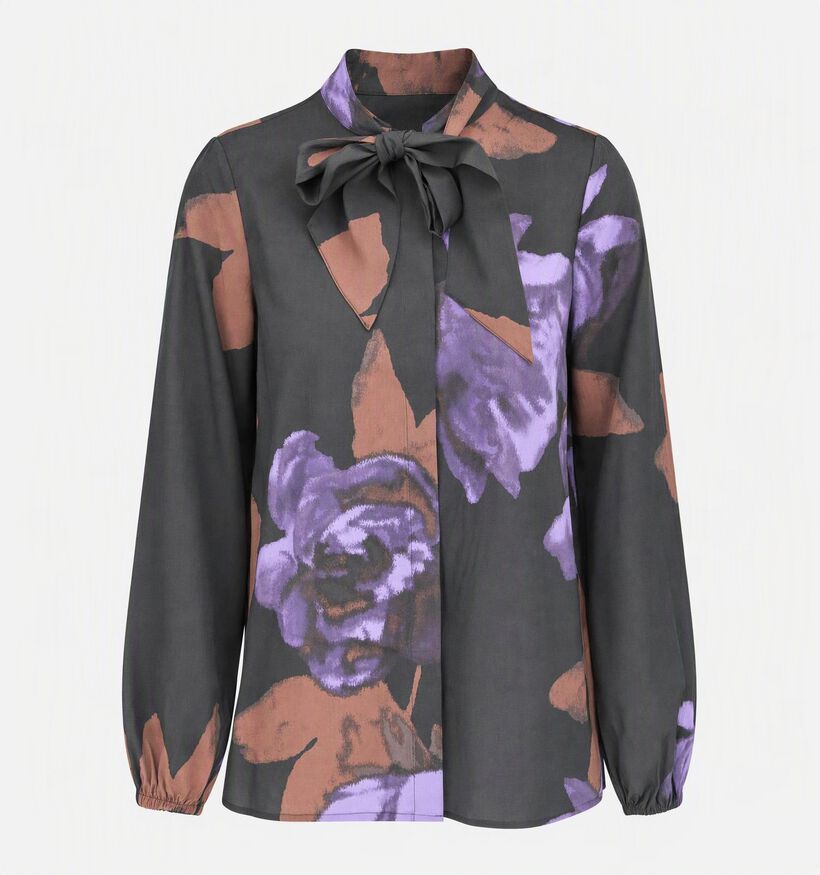 Vero Moda Lia Bow Blouse en Noir/Violet pour femmes (379675)