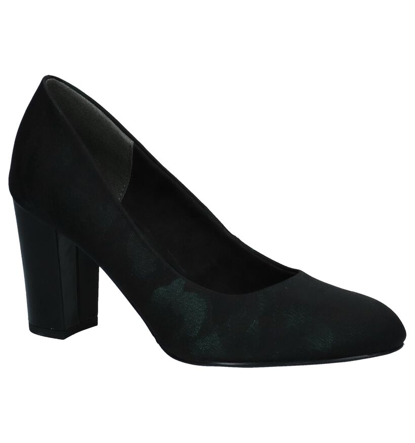 Zwarte Klassieke Pumps s. Oliver met Camouflageprint in stof (222175)
