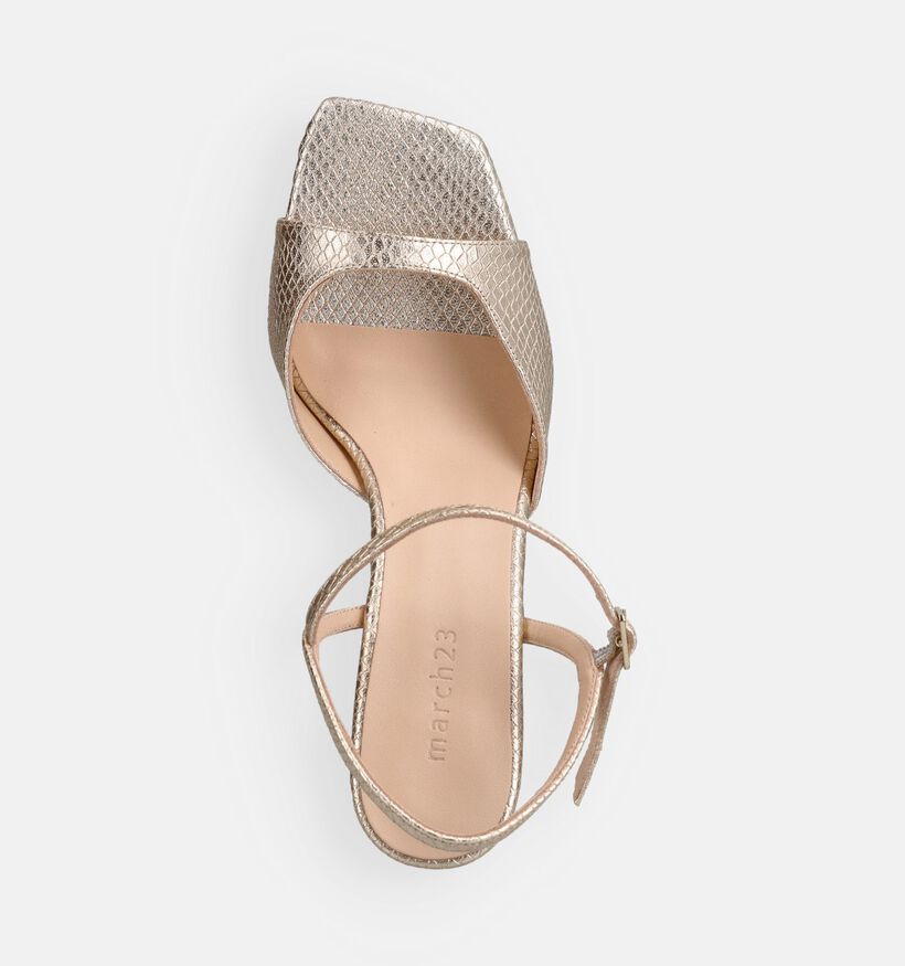 March23 San Diego Sandales &agrave; talons en Or pour femmes (372169)