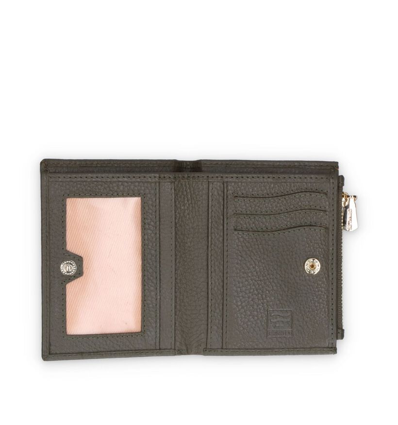 Crinkles Porte-monnaie zippé en Vert khaki pour femmes (340525)