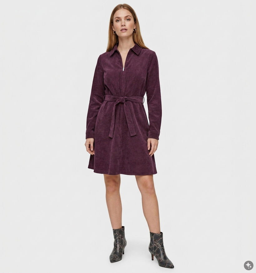 JDY Ulla Ohio Fig Bordeaux Hemdjurk voor dames (379363)