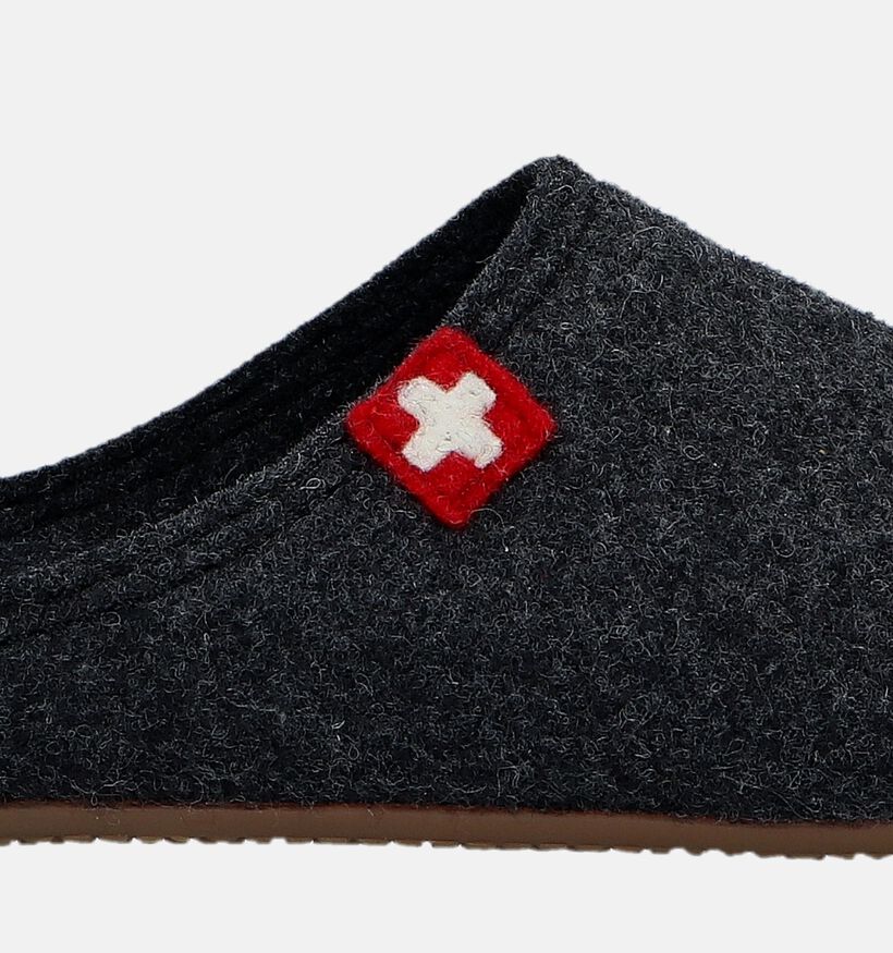 Living Kitzbühel Pantoufles ouvertes en Gris foncé pour hommes (332470) - pour semelles orthopédiques