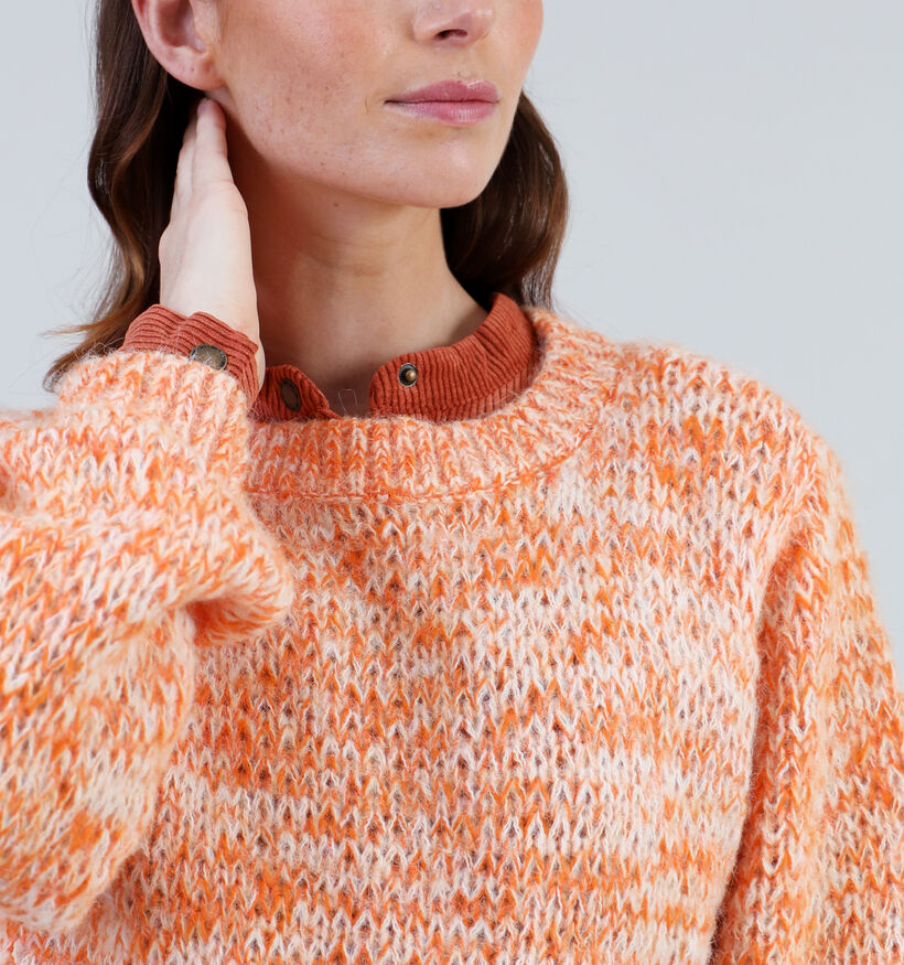 Pieces Nomana Pull en tricot en Orange pour femmes (332464)