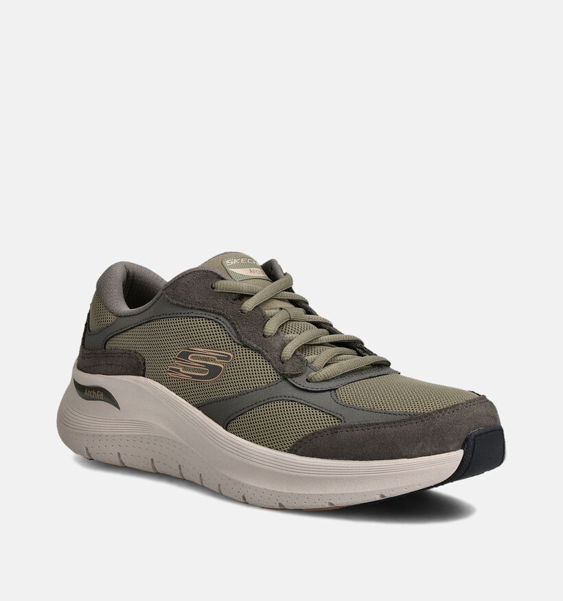 Skechers ARCH FIT 2.0 THE KEEP Baskets basses en Vert kaki pour hommes (362186)