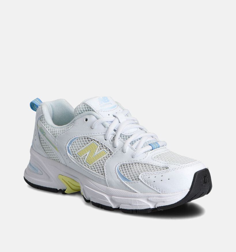 New Balance 530 Baskets en Blanc/Jaune pour filles (366640) - pour semelles orthopédiques