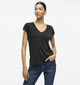 Vila Modala V-Neck T-shirt en Noir pour femmes (368093)