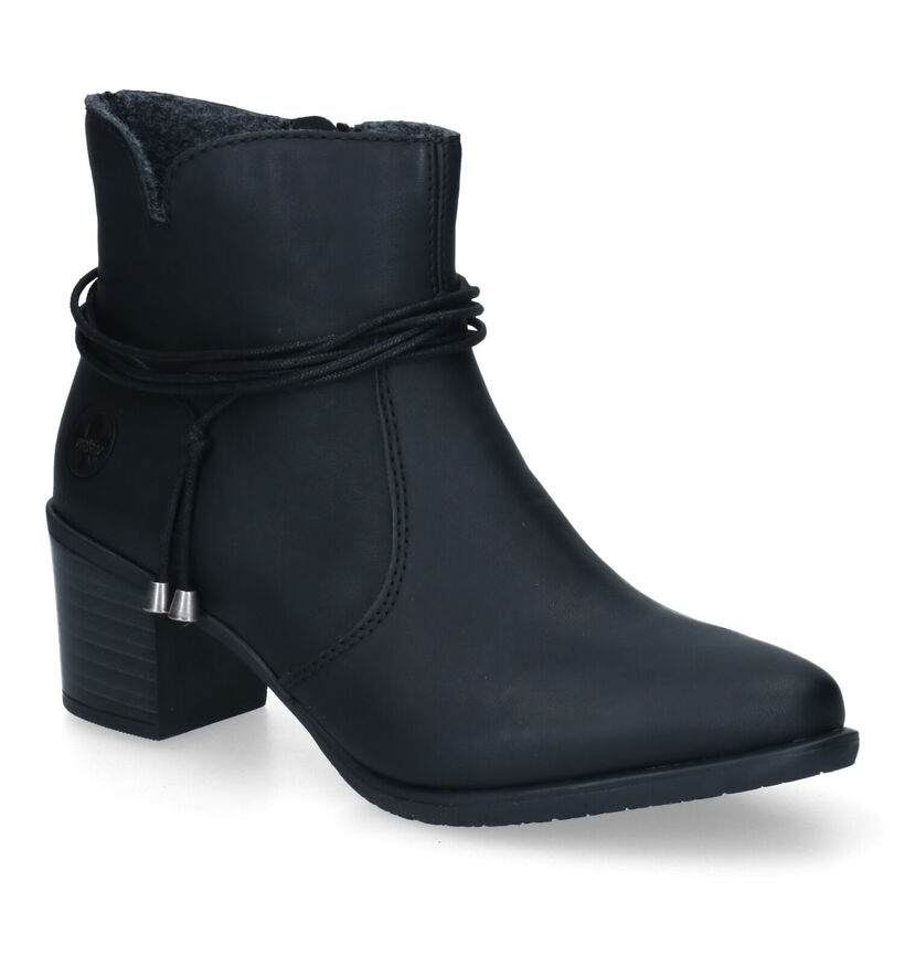 Rieker Bottines avec talon carré en Noir pour femmes (331605)