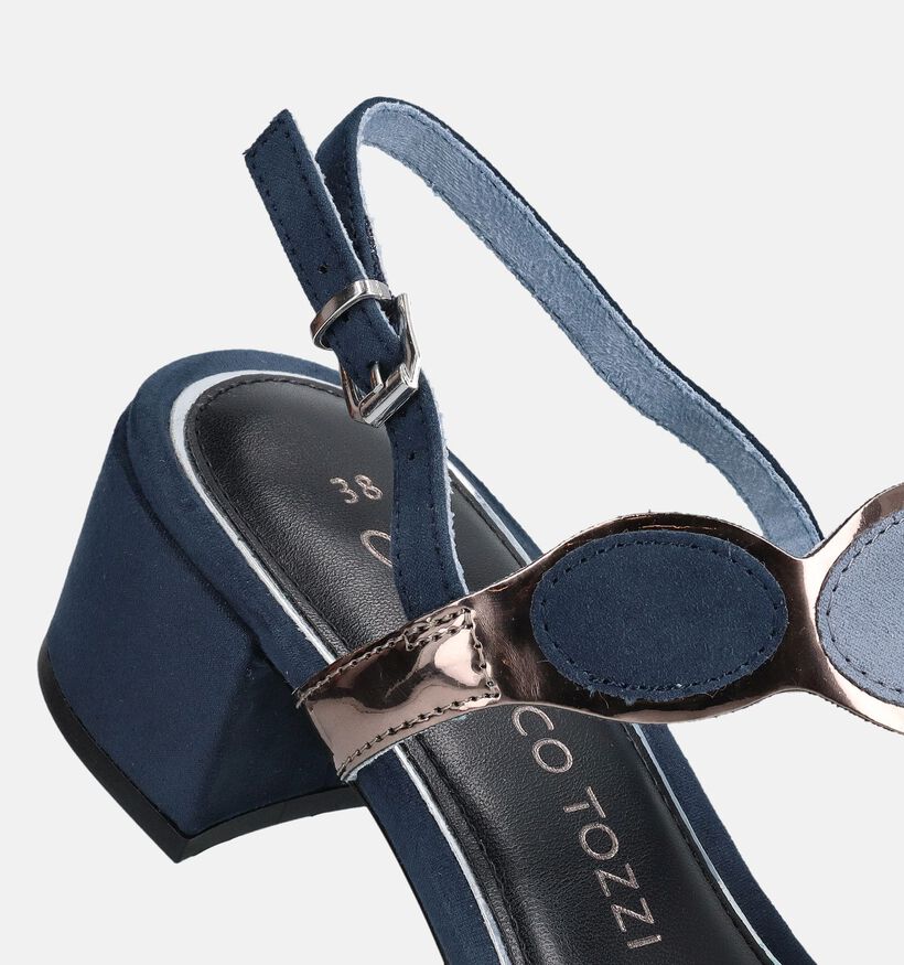 Marco Tozzi Sandales &agrave; talons en Bleu fonc&eacute; pour femmes (371858)