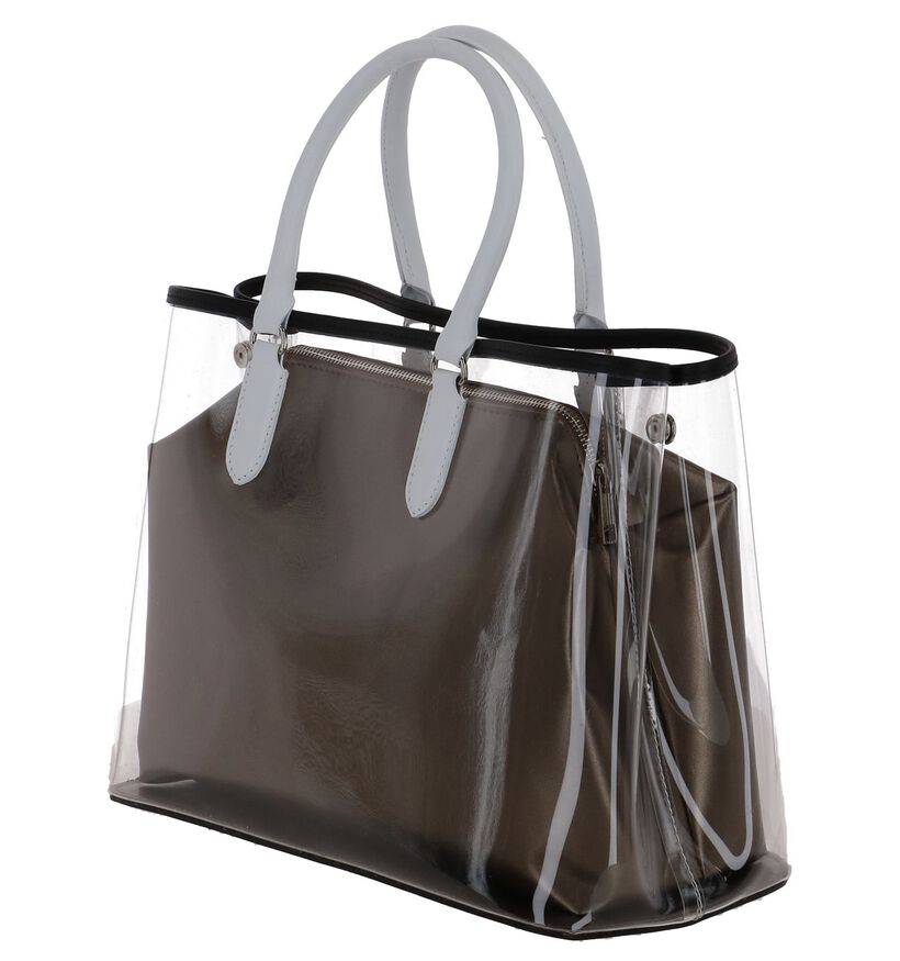 Bronzen Handtas My Best Bag met Zalmroze Handvatten in leer (241441)