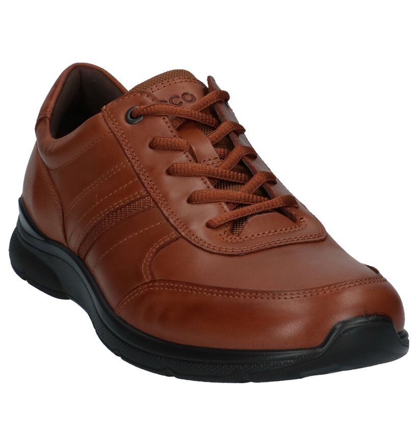 ECCO Irving Casual Veterschoenen Cognac in leer (213914)