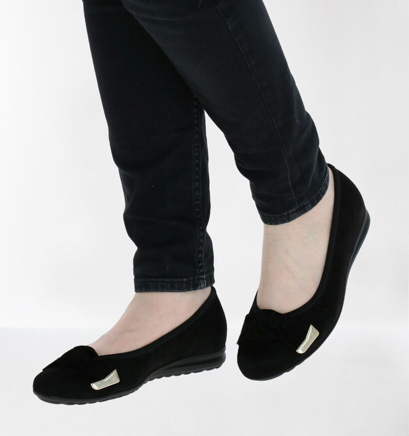 Gabor Easy Walking Ballerines en Noir en nubuck (282275)
