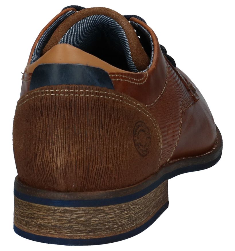 Cognac Geklede Veterschoenen Bullboxer in leer (237609)