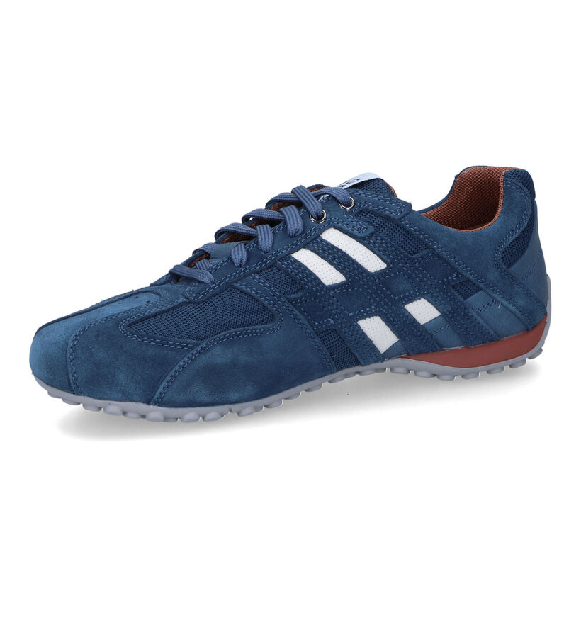 Geox Snake Chaussures à lacets en Bleu en daim (313212)