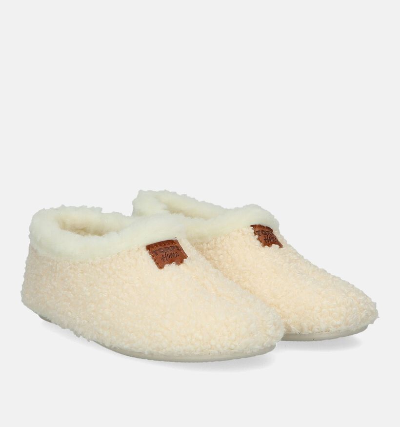 Torfs Home Pantoufles Teddy en Écru pour filles (332264)