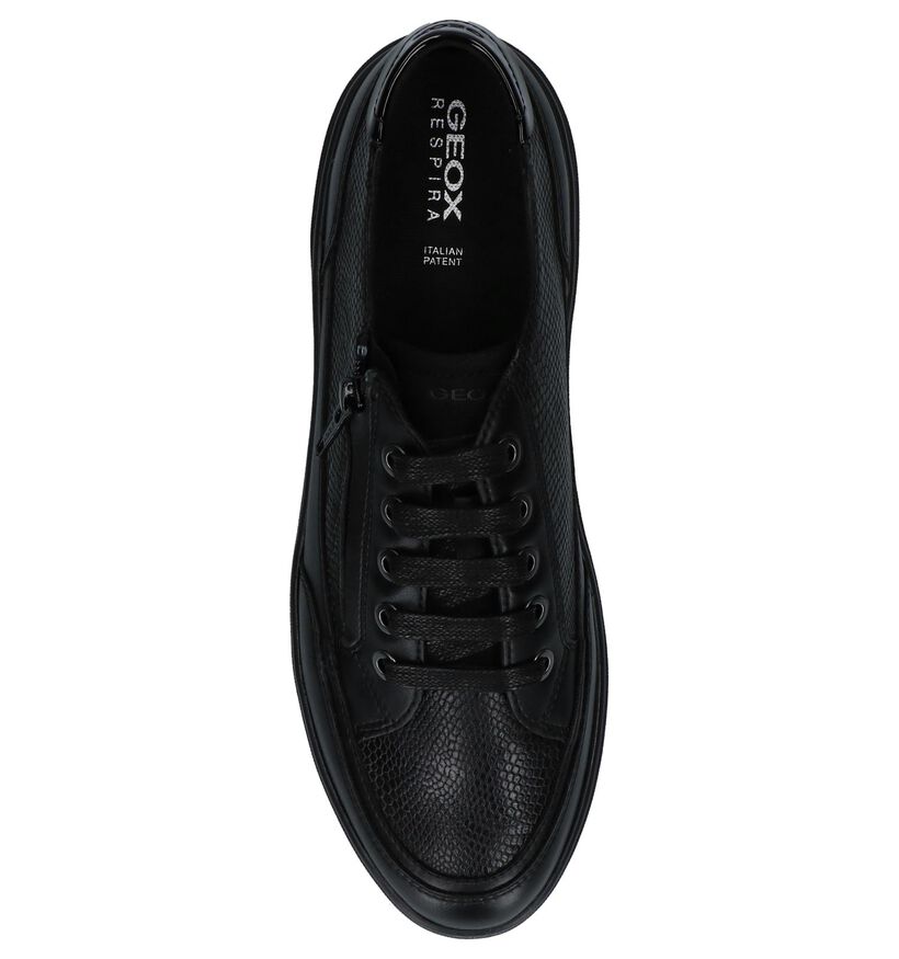 Geox Chaussures à lacets en Noir en imitation cuir (223040)