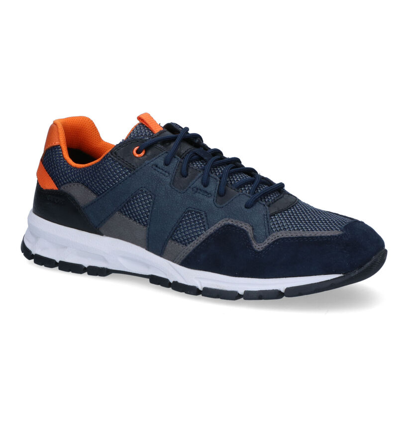 Geox Delray Chaussures à lacets en Bleu en simili cuir (312969)