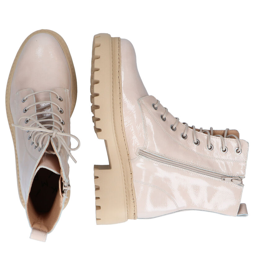 KMB Boots à lacets en Beige clair en cuir (298927)