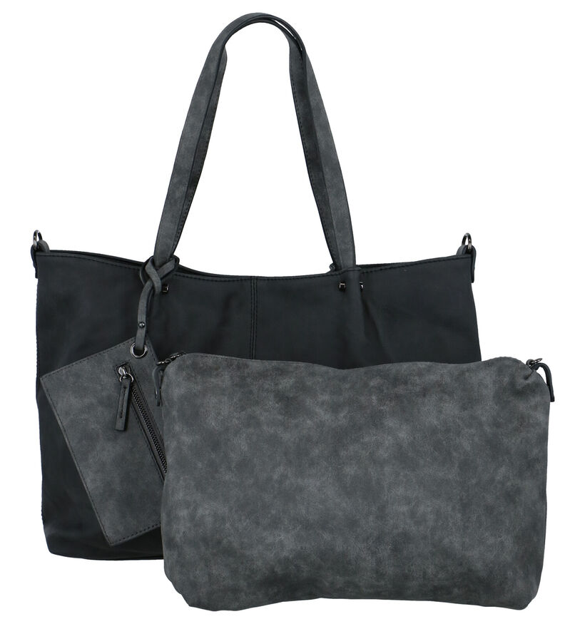 Emily & Noah Donkergrijze Bag in Bag Shopper in kunstleer (260911)