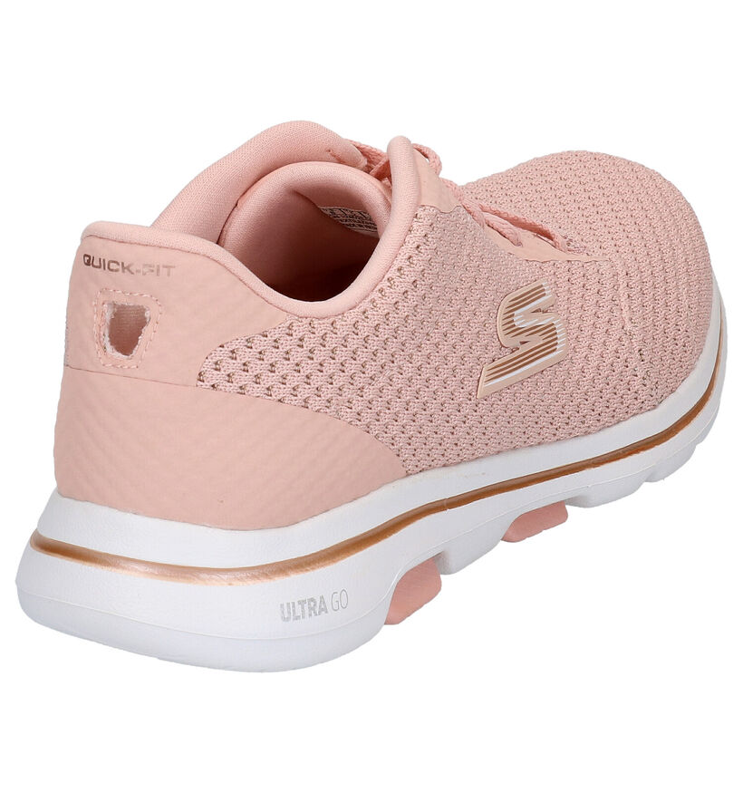 Skechers Baskets basses en Rose saumon en textile (272729)