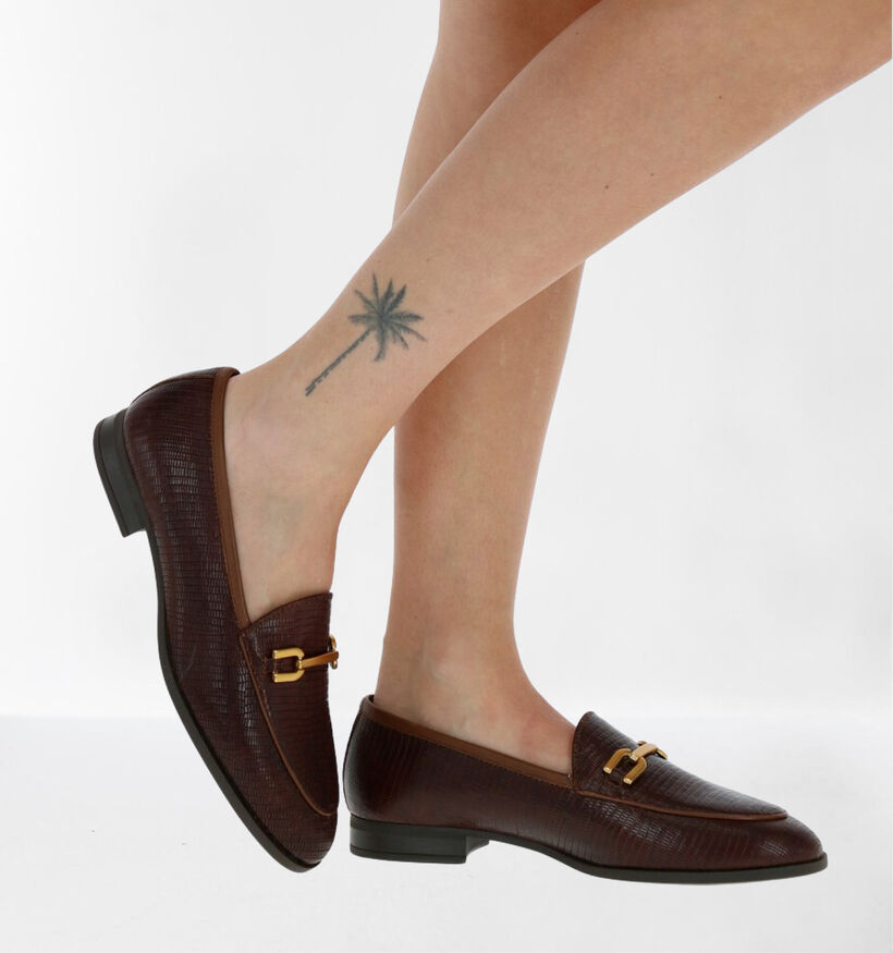 Unisa Daimiel Bruine Loafers in leer (283297)