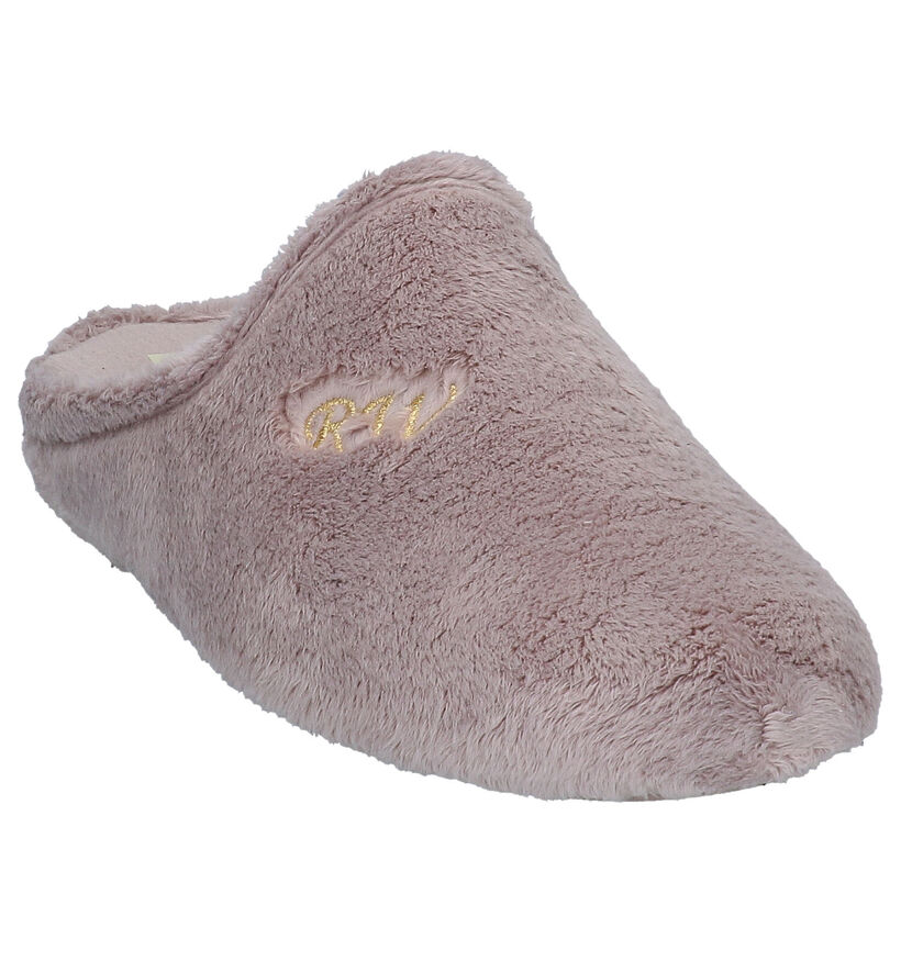 River Woods Beige Pantoffels in stof (298441)