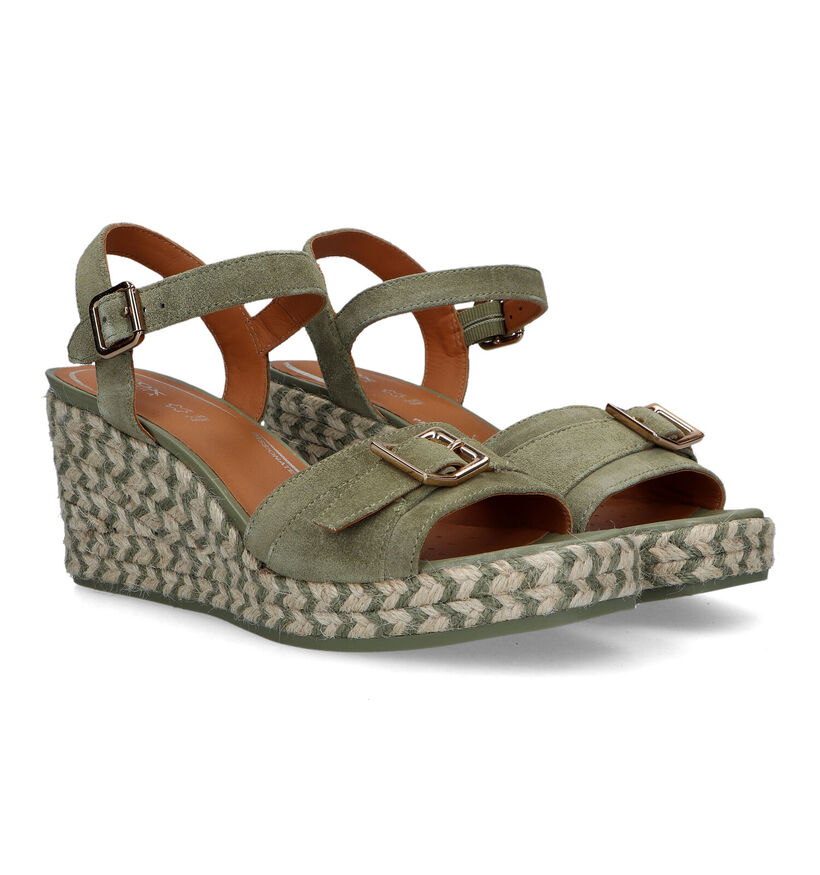 Geox Panarea Groene Sandalen Met Sleehak voor dames (326687)