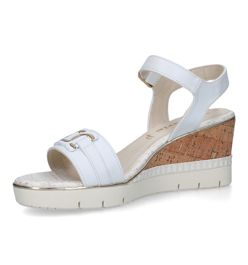Tamaris Witte Sandalen met sleehak in kunstleer (322424)