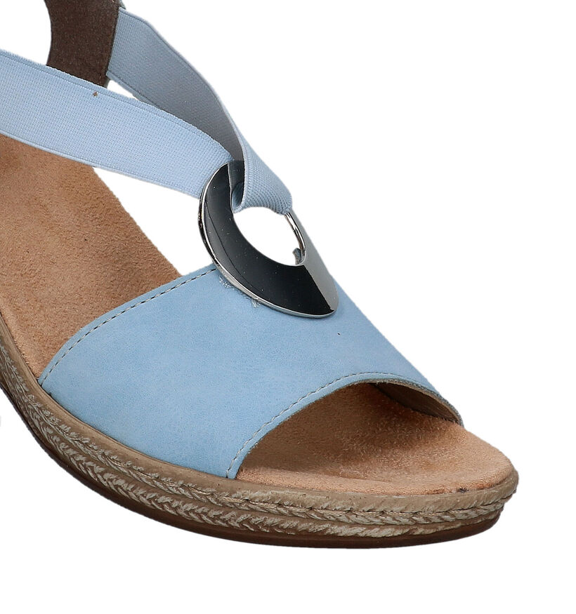 Rieker Zwarte Sandalen met sleehak voor dames (339075)