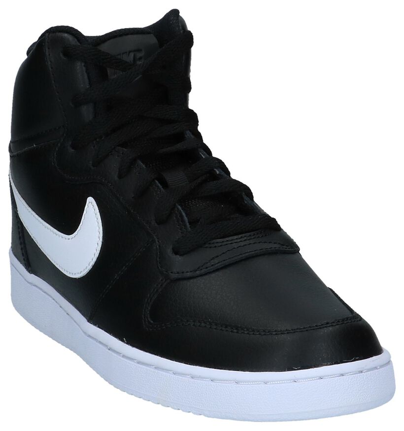 Nike Ebernon Hoge Sneakers Zwart in leer (222199)