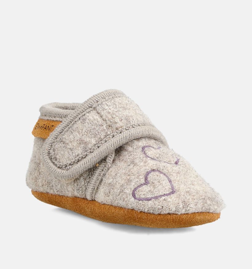 Enfant Grape Shake Hartjes Grijze Babypantoffels voor meisjes (379542)