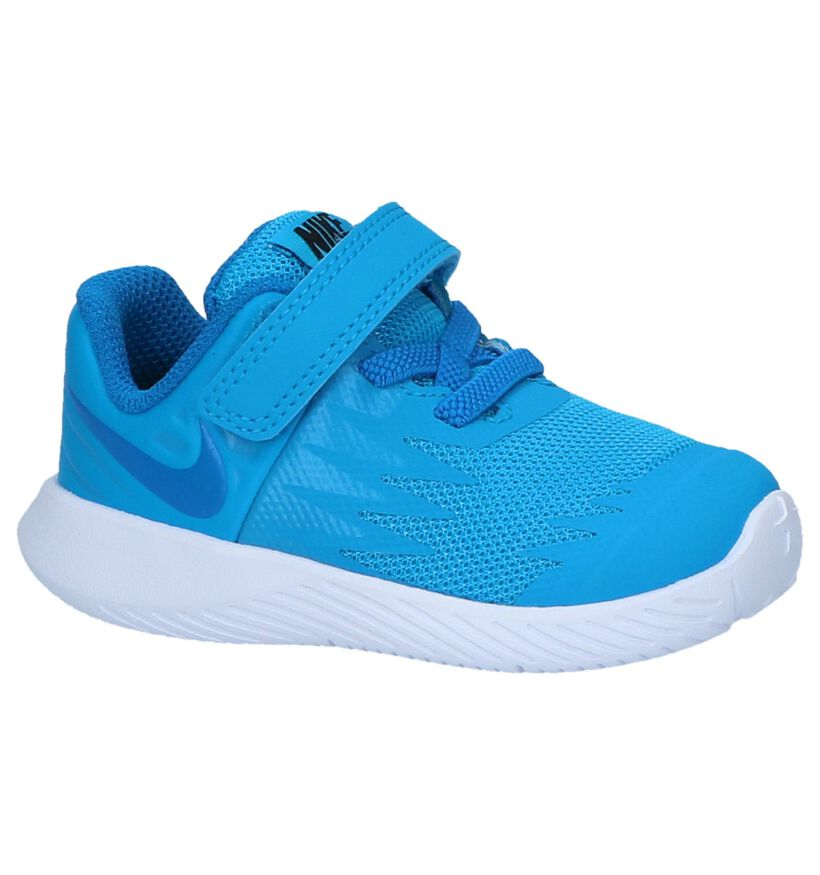Fluoblauwe Babysneakers Nike Star Runner in stof (219603)