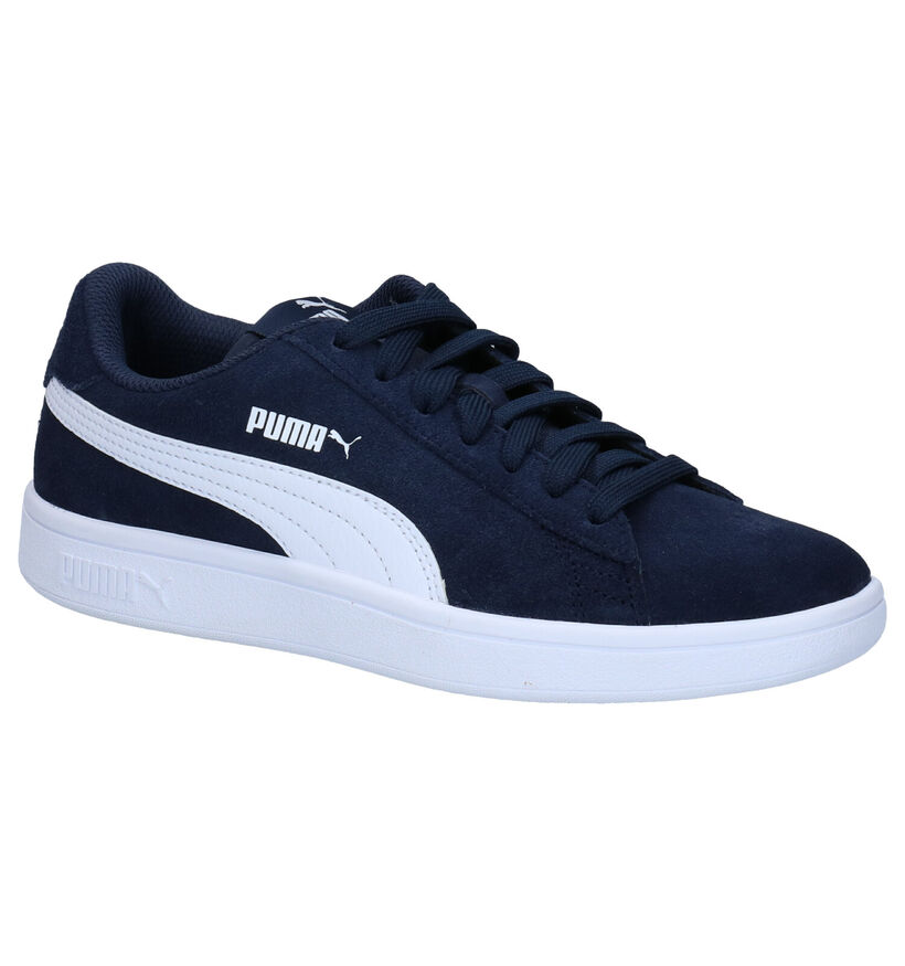 Puma Smash Blauwe Sneakers in daim (293447)