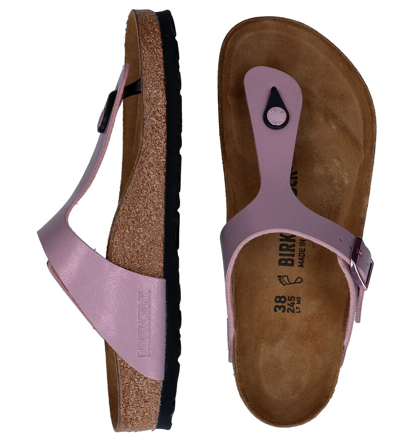 Birkenstock Gizeh Birko-Flor Zwarte Teenslippers voor dames (338058)