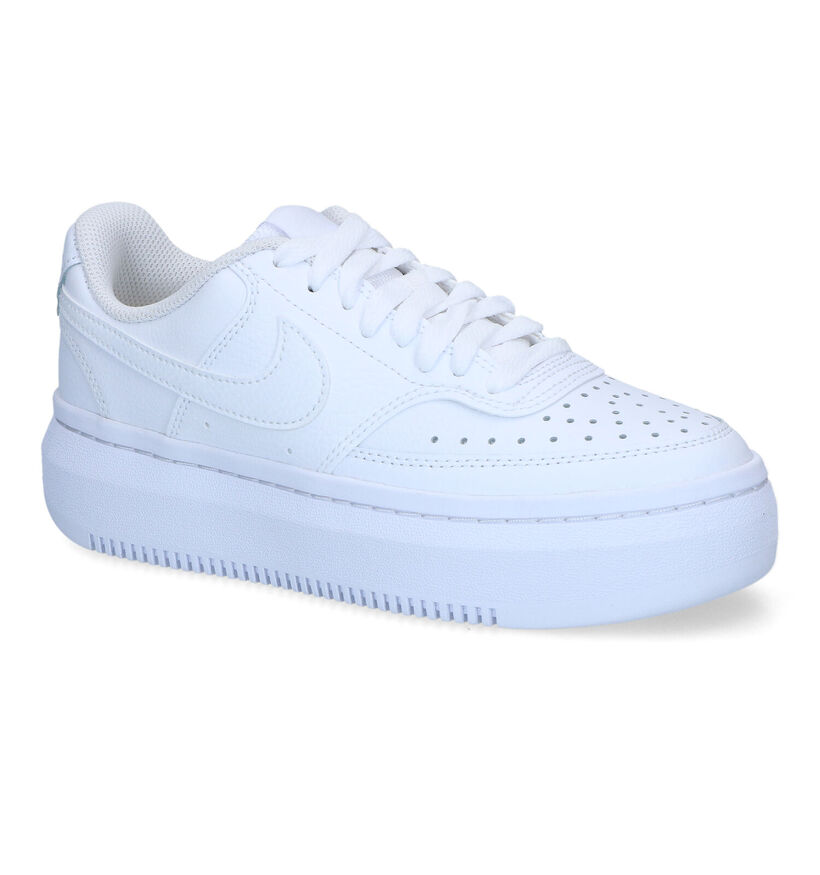 Nike Court Vision Alta Zwarte Sneakers in kunstleer (324625)