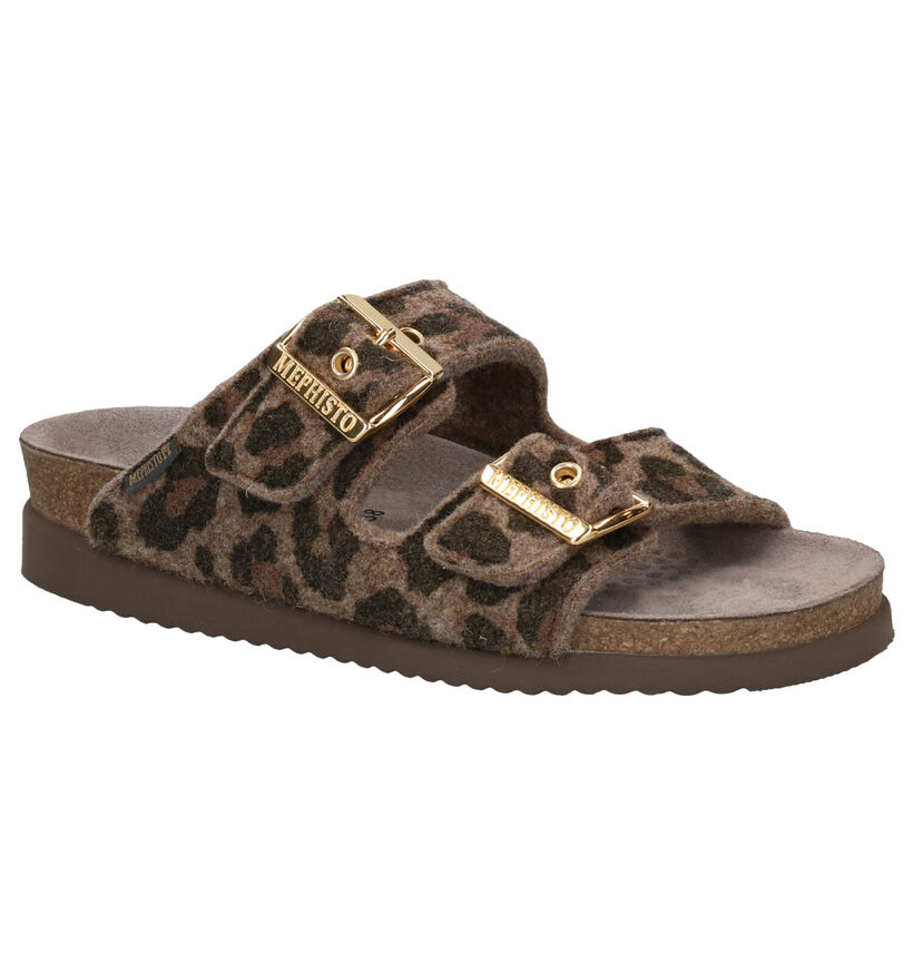 Mephisto Hester Bruine Slippers in stof (298117)