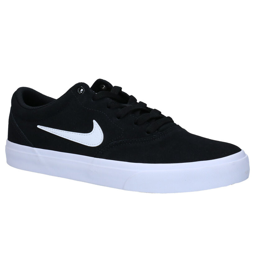 Nike SB Charge Baskets en Noir en daim (289576)