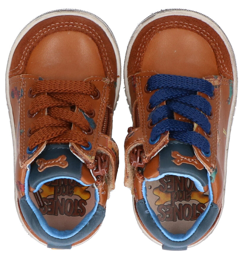 STONES and BONES COOP Groene Veterschoenen in leer (255455)