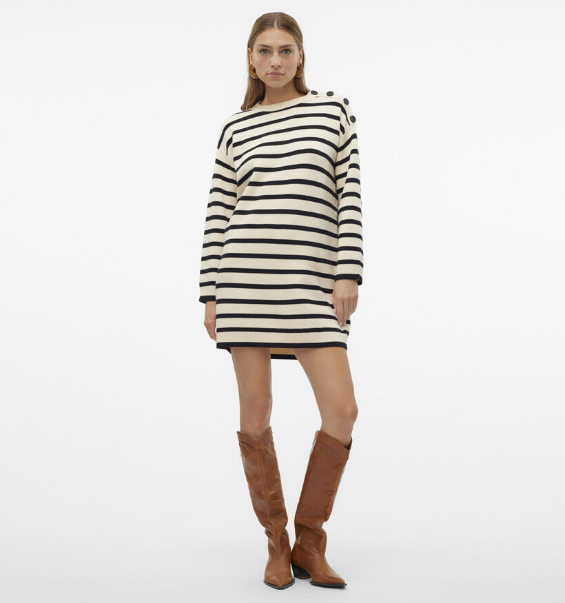 Vero Moda Saba Witte/Zwarte Jurk met Strepenprint voor dames (361188)