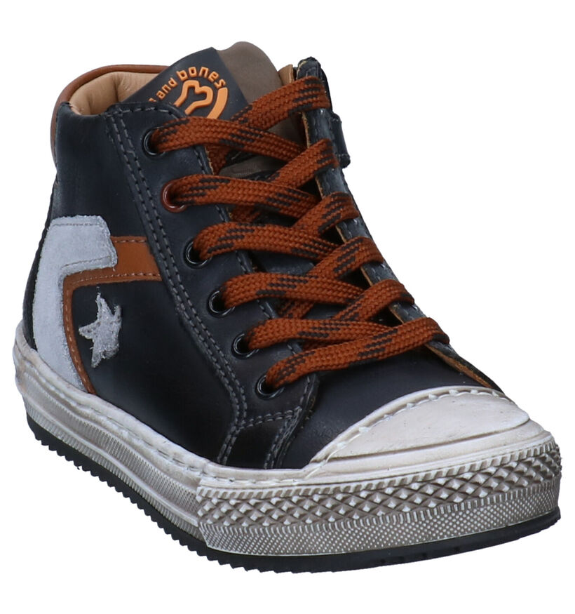 STONES and BONES Nippo Bottines en Bleu en cuir (296661)