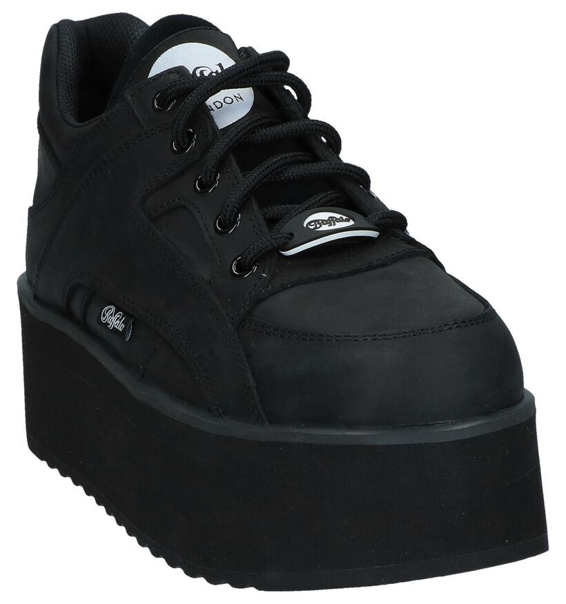 Zwarte Sneakers Buffalo London Rising Towers in leer (240569)