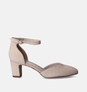 Pumps met bandje beige