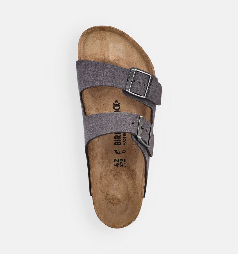 Birkenstock Arizona Nu-pieds en Gris fonc&eacute; pour hommes (382202)