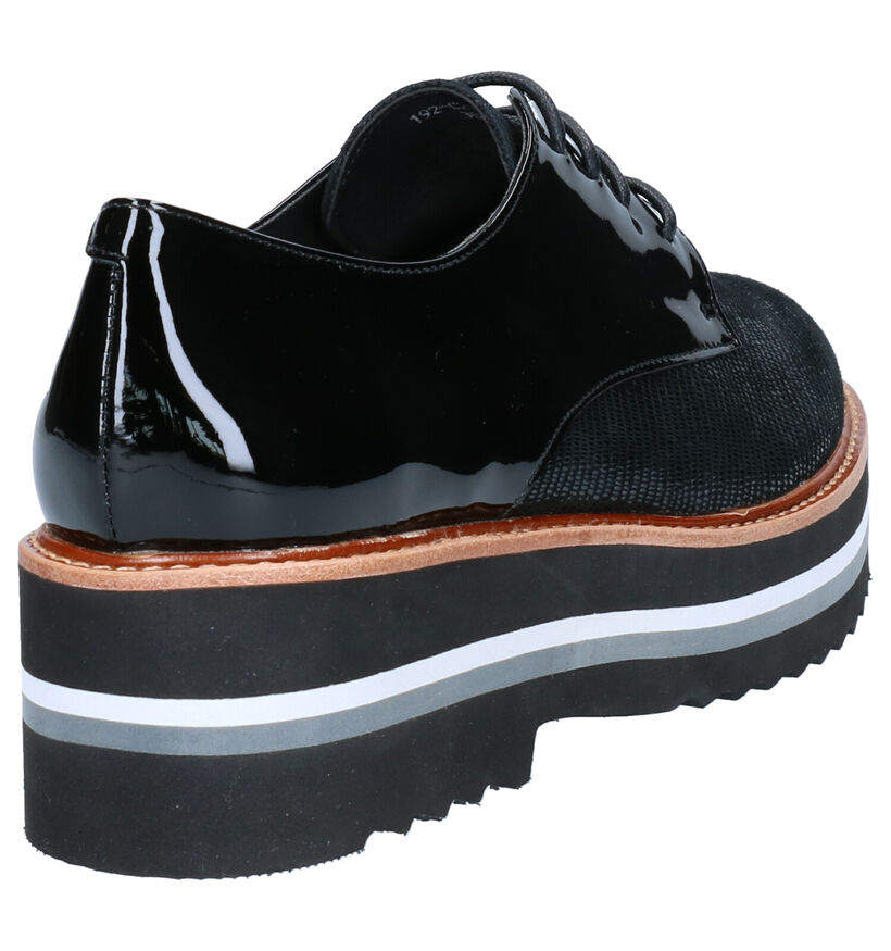 Crinkles Chaussures à lacets en Noir en verni (262312)