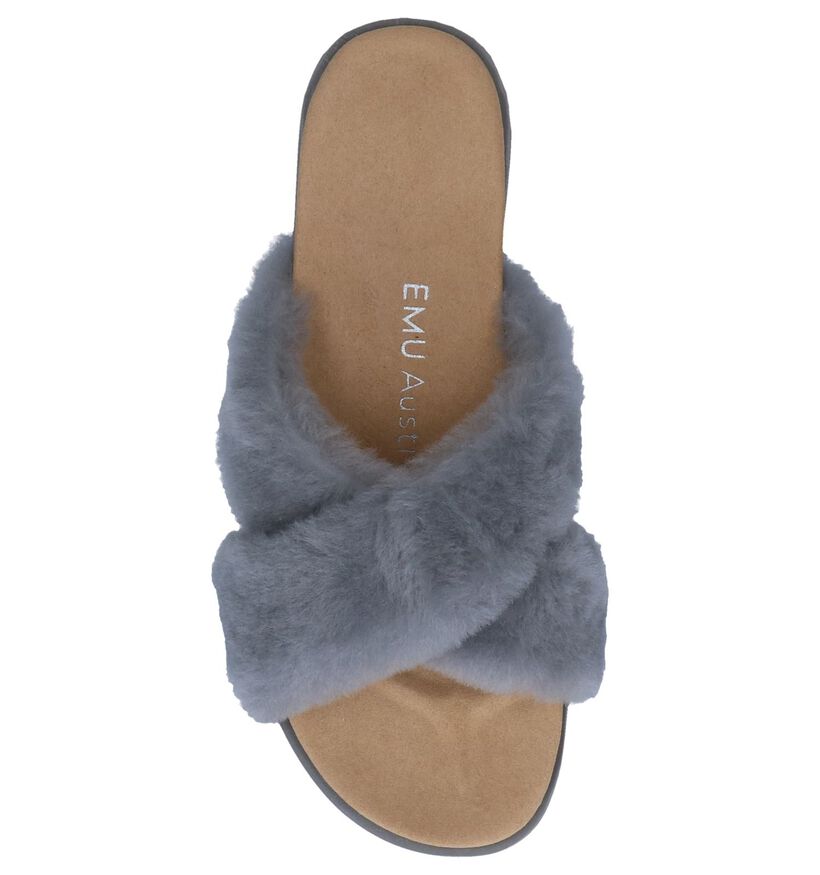 EMU Nu-pieds plates en Turquoise en laine (245683)