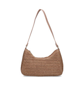Pieces Lotta Straw Groene Schoudertas in stof (326828)