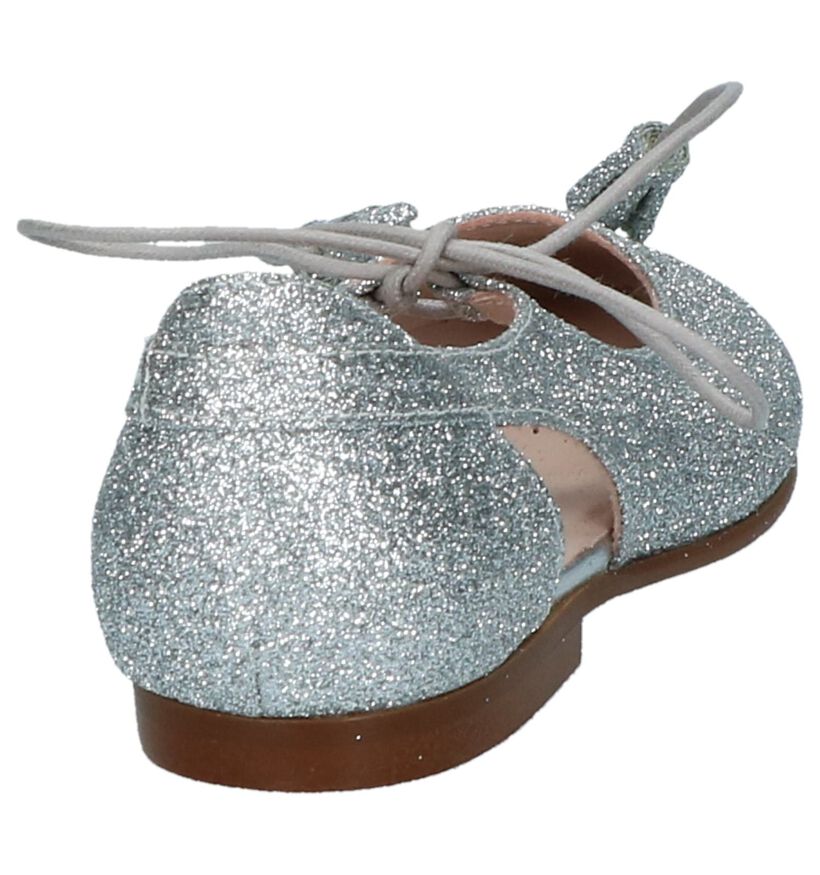 Zilveren Glitter Ballerina's Beberlis in stof (215986)